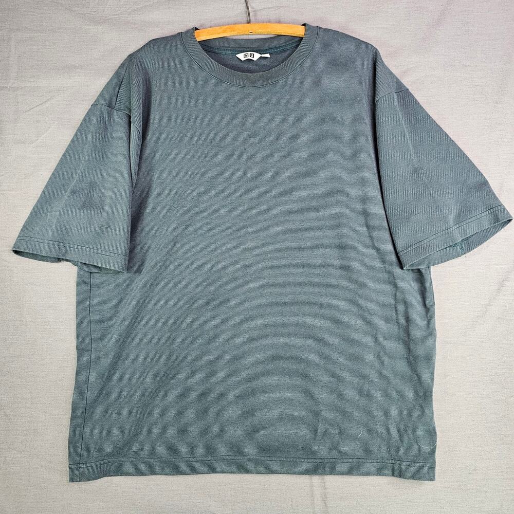 Uniqlo U AIRism T-Shirt Teal Oversized Crew Neck Men's XL